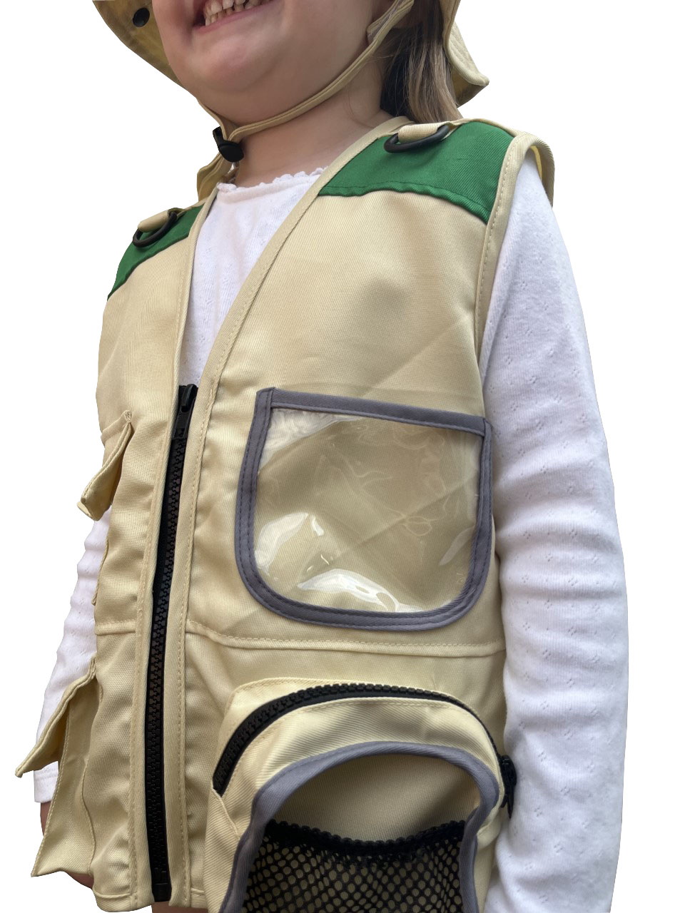 Quickdraw Kids Explorer Outfit Safari Vest & Hat Outdoor Adventurer Costume Girls Boys Ages 3-7