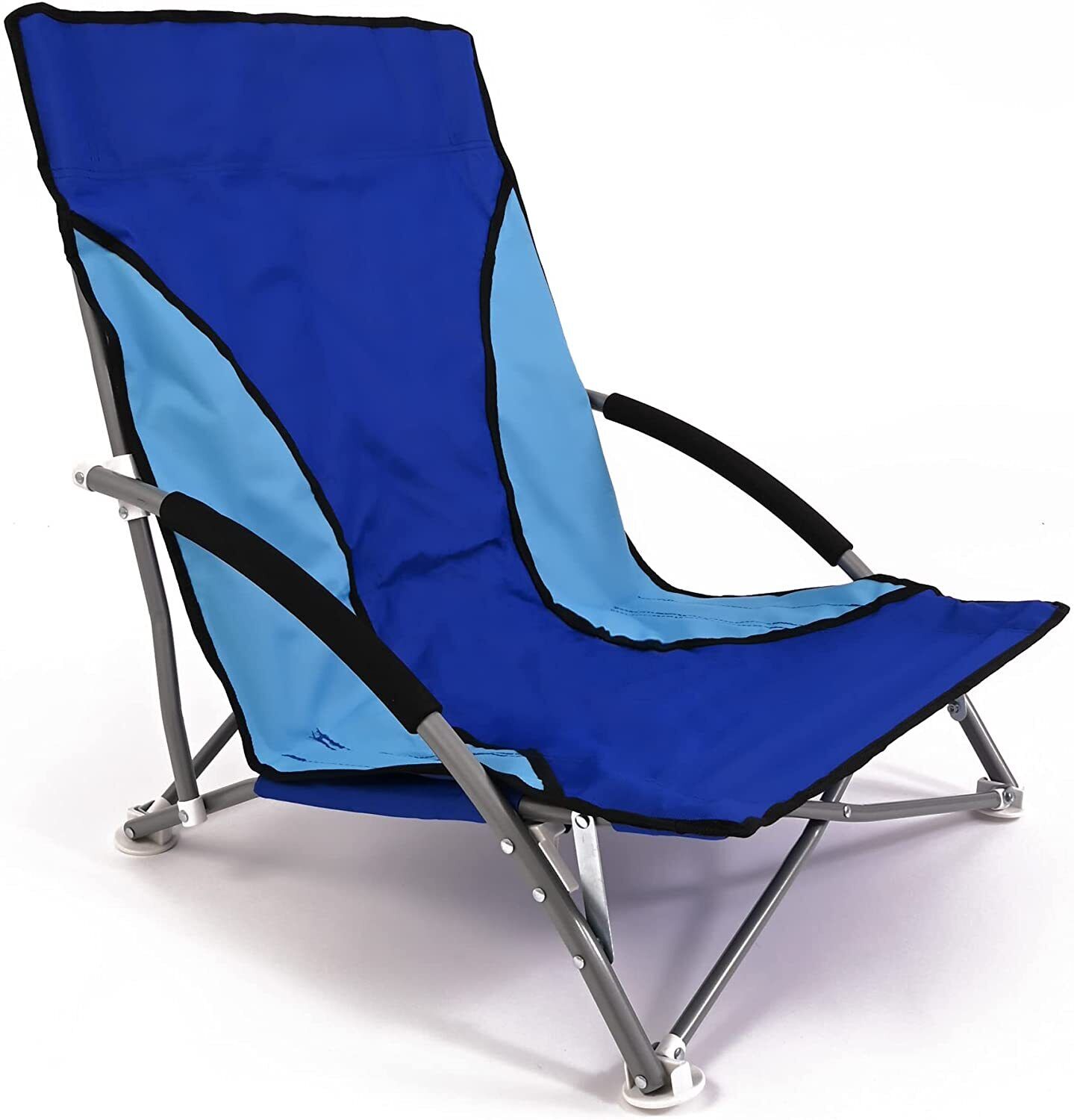 Blue Folding Low Lounger Beach Camping Fishing Deck Chairs