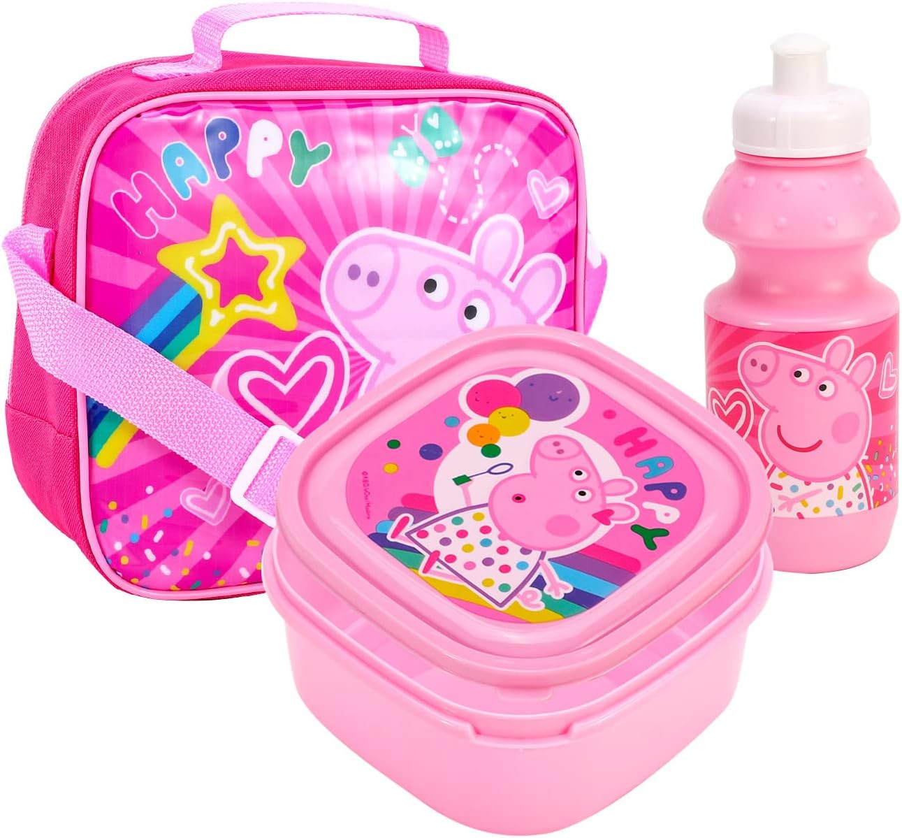 Toddler Girls Peppa Pig Glitter Rainbow Lunch Box