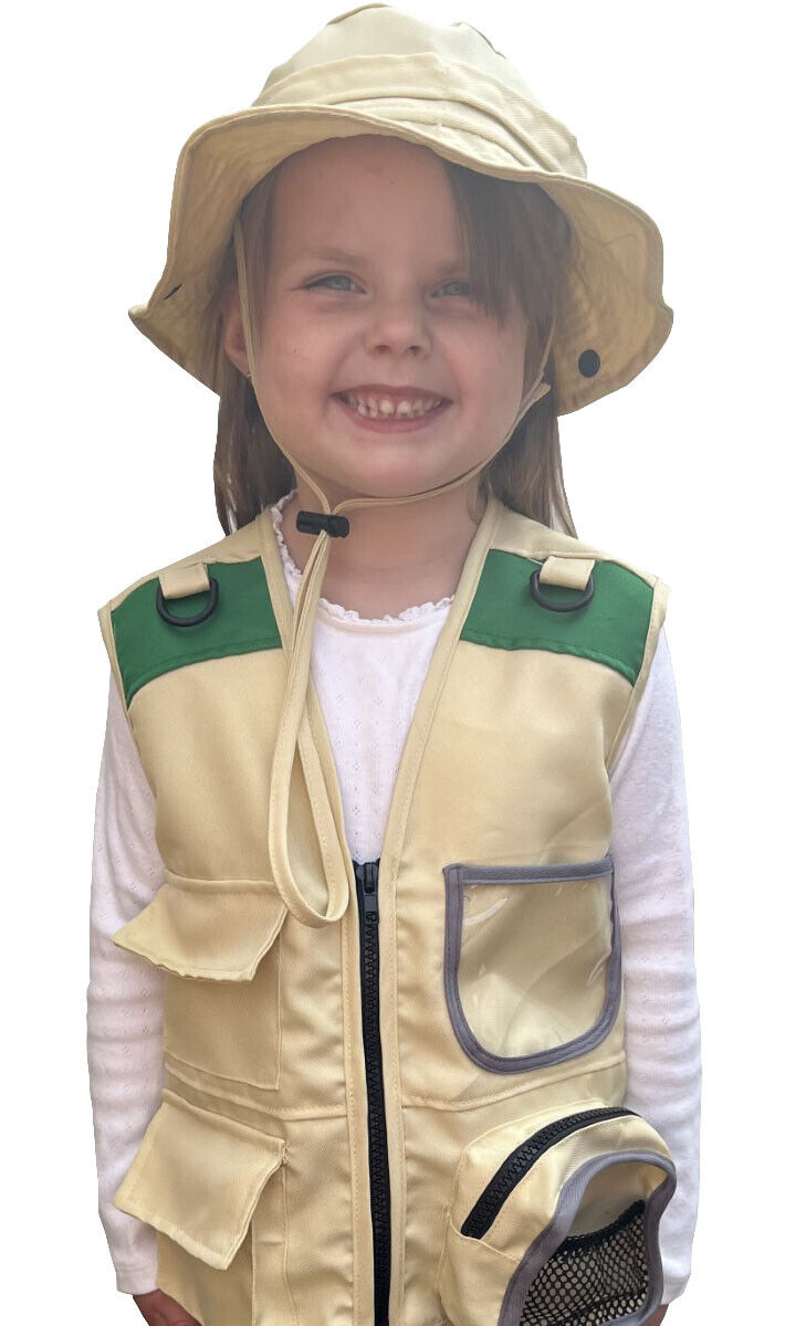 Kids Explorer Costume, Kids Outdoor Exploration Set, Washable Cargo Vest  Accessories, Pretend Play Outdoor Adventure Kits for Paleontologist 