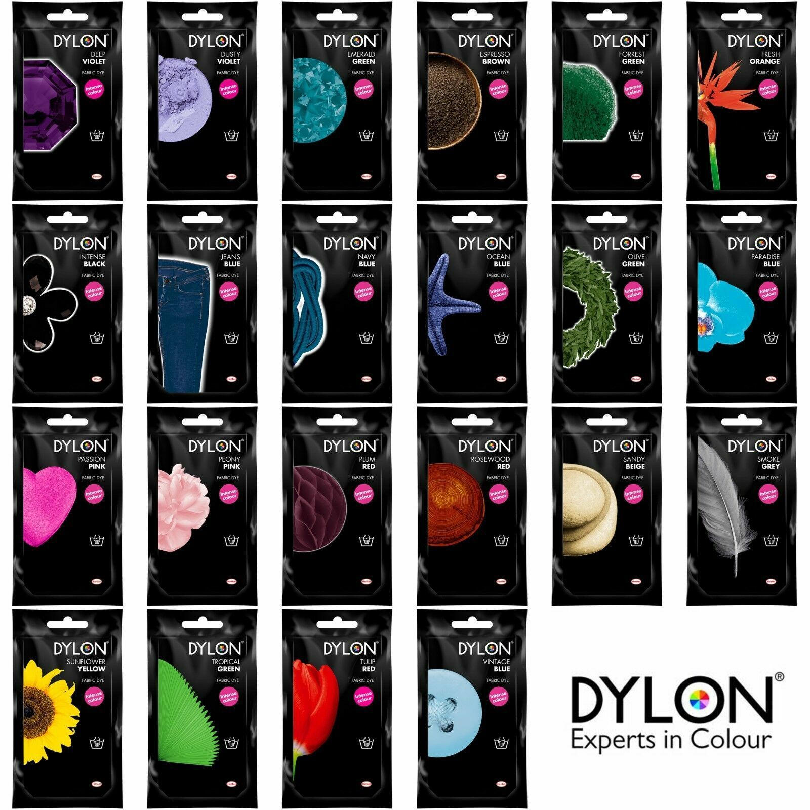 350g Dylon Velvet Black Machine Wash Colour Fabric Dye
