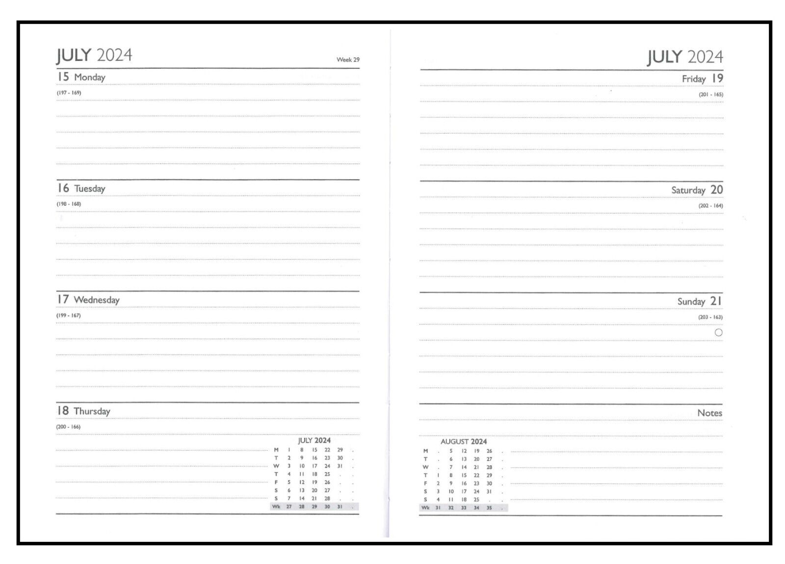 A5 2023-2024 Week To View Diary Mid-Year Academic Non Scratch